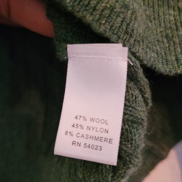 Banana Republic Womens Pullover Sweater XS Green Cashmere Wool Ribbed V-Neck - Picture 4 of 7